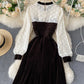 Cute A line stitching dress  919
