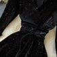 Black v neck velvet short dress  900