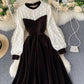 Cute A line stitching dress  919