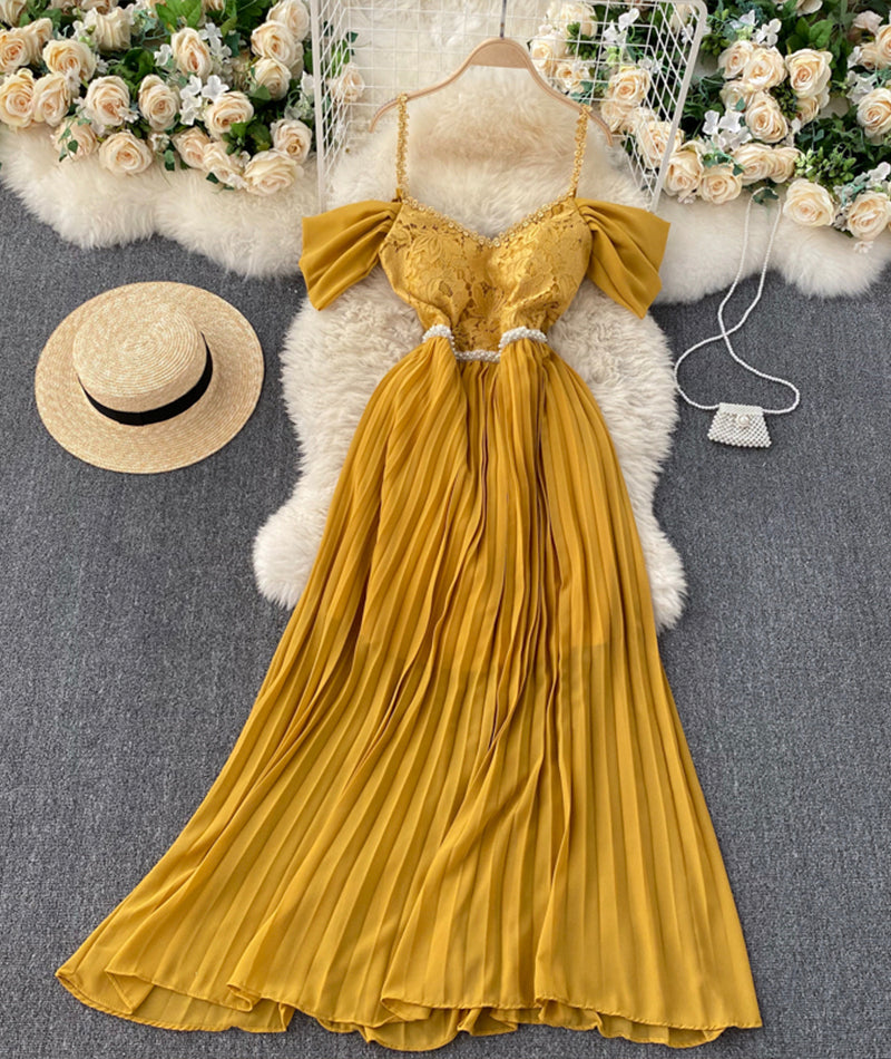 Stylish lace off shoulder dress  918