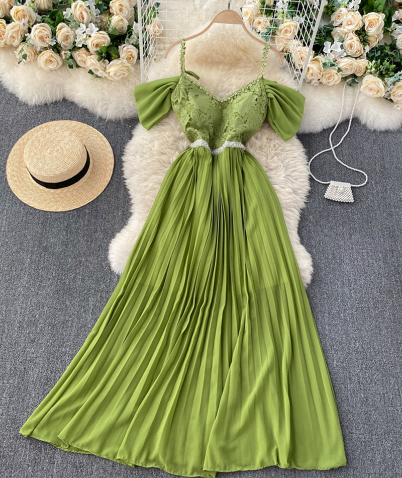 Stylish lace off shoulder dress  918