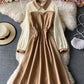 Robe mignonne à manches longues en coupe A, robe tendance 928