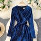 Elegant v neck velvet dress fashion dress  892