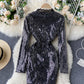 Stylish v neck sequins short dress party dress  906