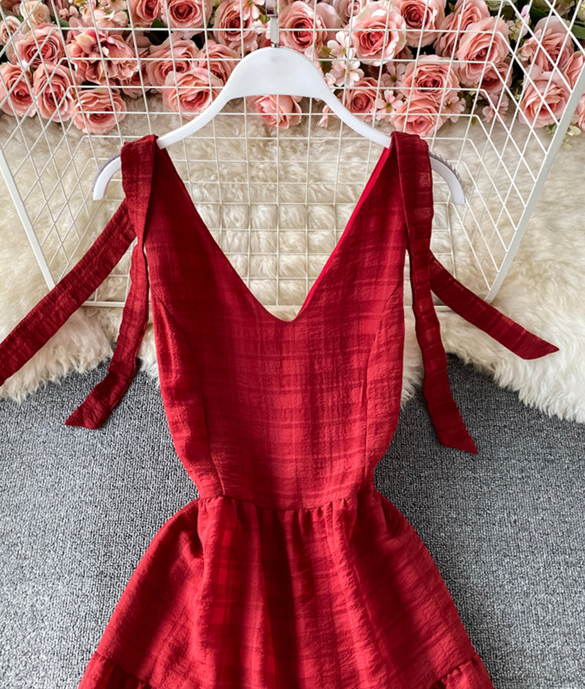Süßes kurzes Kleid in A-Linie Modekleid 878
