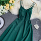 Einfaches A-Linien-Kleid mit V-Ausschnitt, modisches Kleid 888