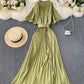 Cute A line round neck dress off shoulder dress  893