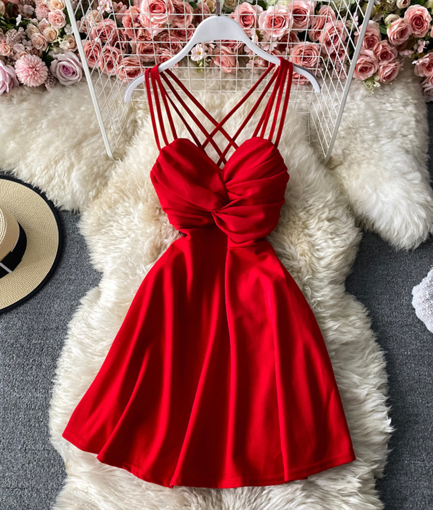 Robe mini-robe trapèze mignonne et tendance 911