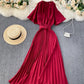 Cute A line round neck dress off shoulder dress  893