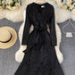 Elegant v neck velvet dress fashion dress  892