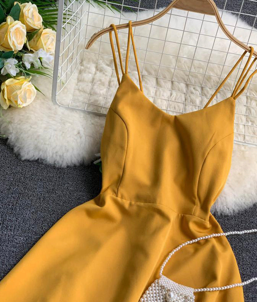 Einfaches A-Linien-Kleid mit V-Ausschnitt, modisches Kleid 888