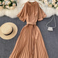 Cute A line round neck dress off shoulder dress  893