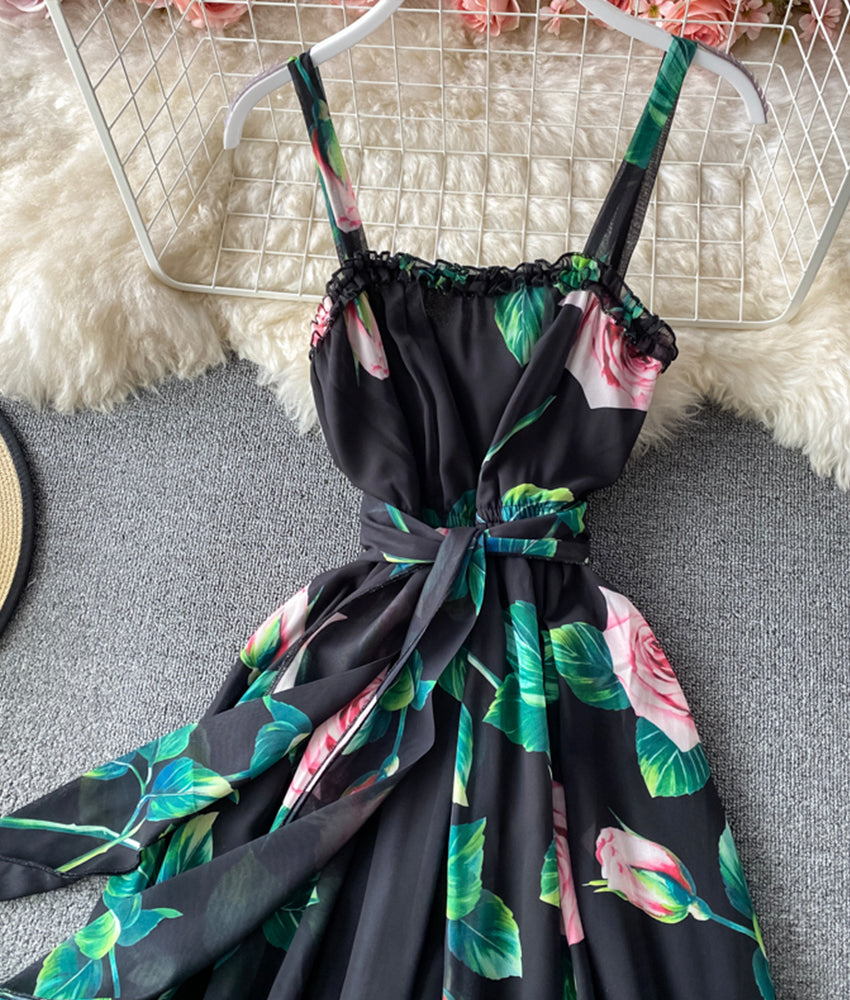 Stylish A line floral pattern dress  883