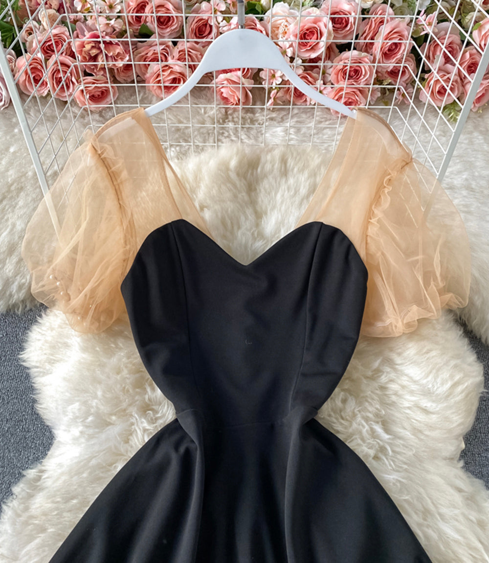 Cute A line black dress  870