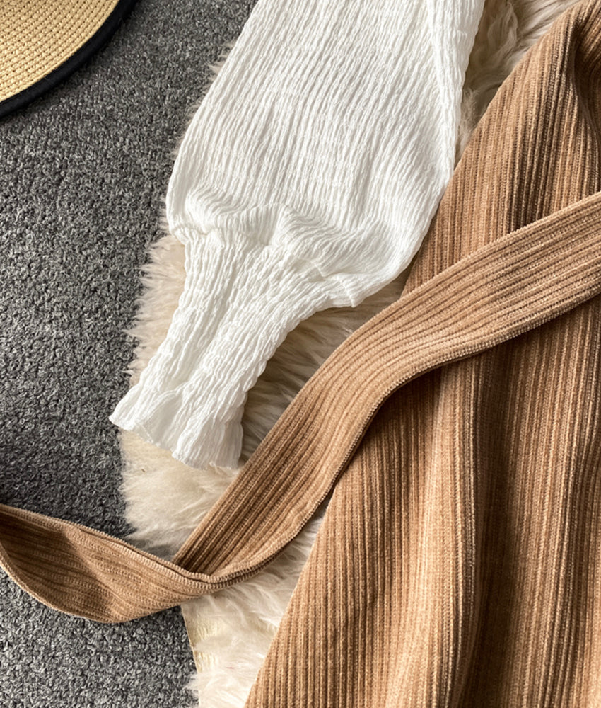 A line patchwork dress  885