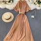 Cute A line round neck dress off shoulder dress  893