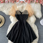 Cute A line black dress  870