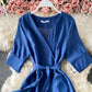 Robe courte simple à col en V, robe tendance 868