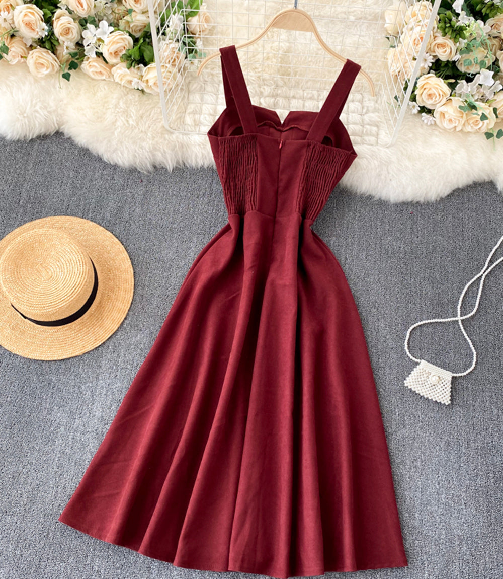 Jolie robe courte à lacets en forme de A 872