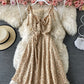 Cute A line floral dress short dress  875