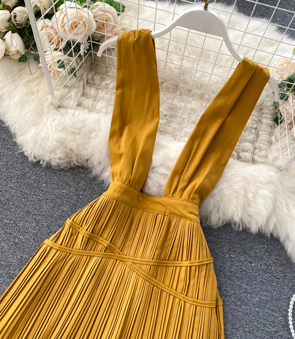 Süßes A-Linien-Kleid mit V-Ausschnitt, modisches Kleid 853