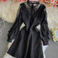 Schwarzes durchsichtiges Kleid in A-Linie kurzes Kleid 856