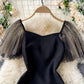 Simple black short dress fashion dress  835