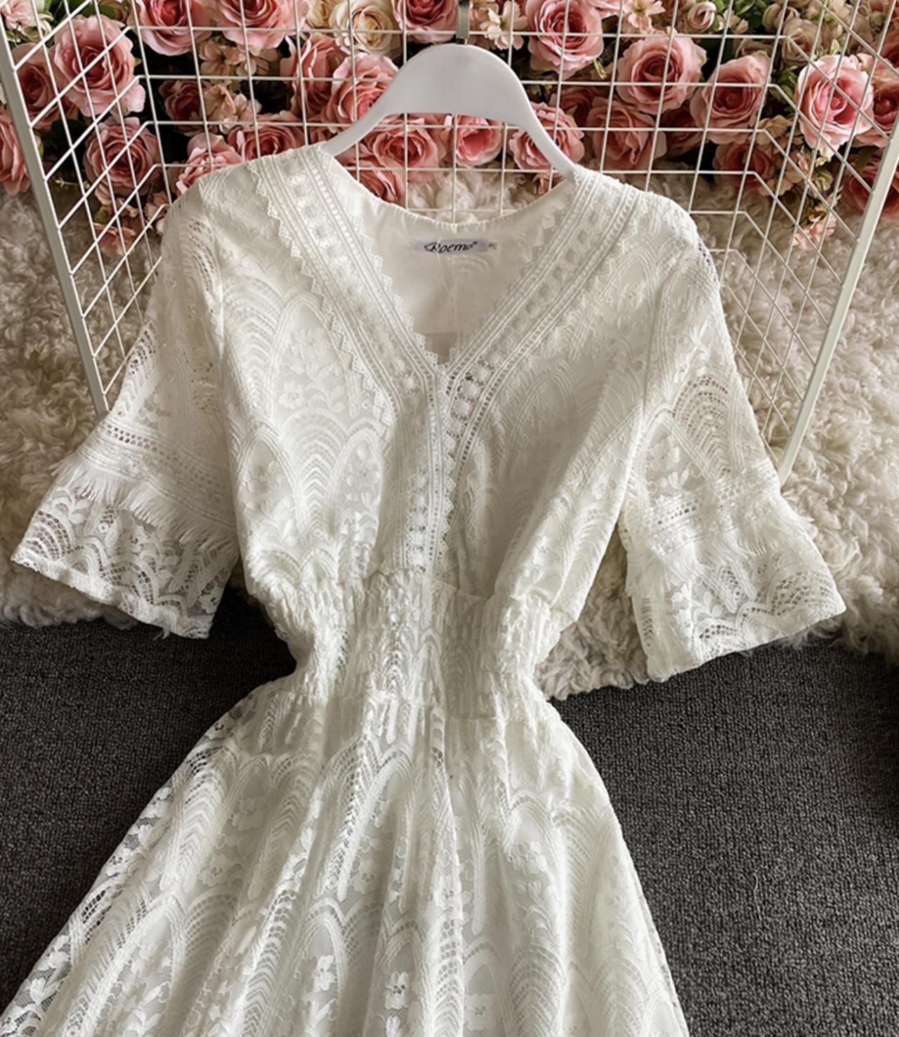 Cute A line lace dress fashion dress  838