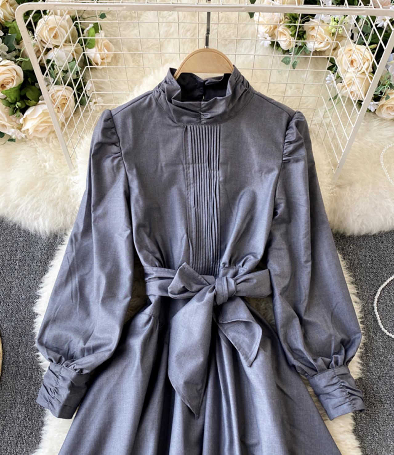 Elegant A line long sleeve dress  831