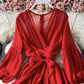 Rotes A-Linie Chiffonkleid Mode Mädchenkleid 840
