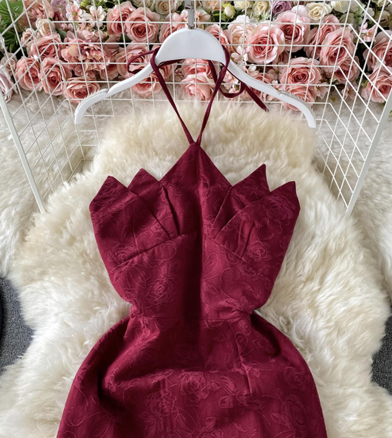 Burgundy off shoulder dress  781