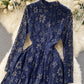 Elegantes Spitzenkleid mit langen Ärmeln Kleid in A-Linie 776