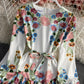 Stilvolles Blumenkleid in A-Linie mit langen Ärmeln 803 