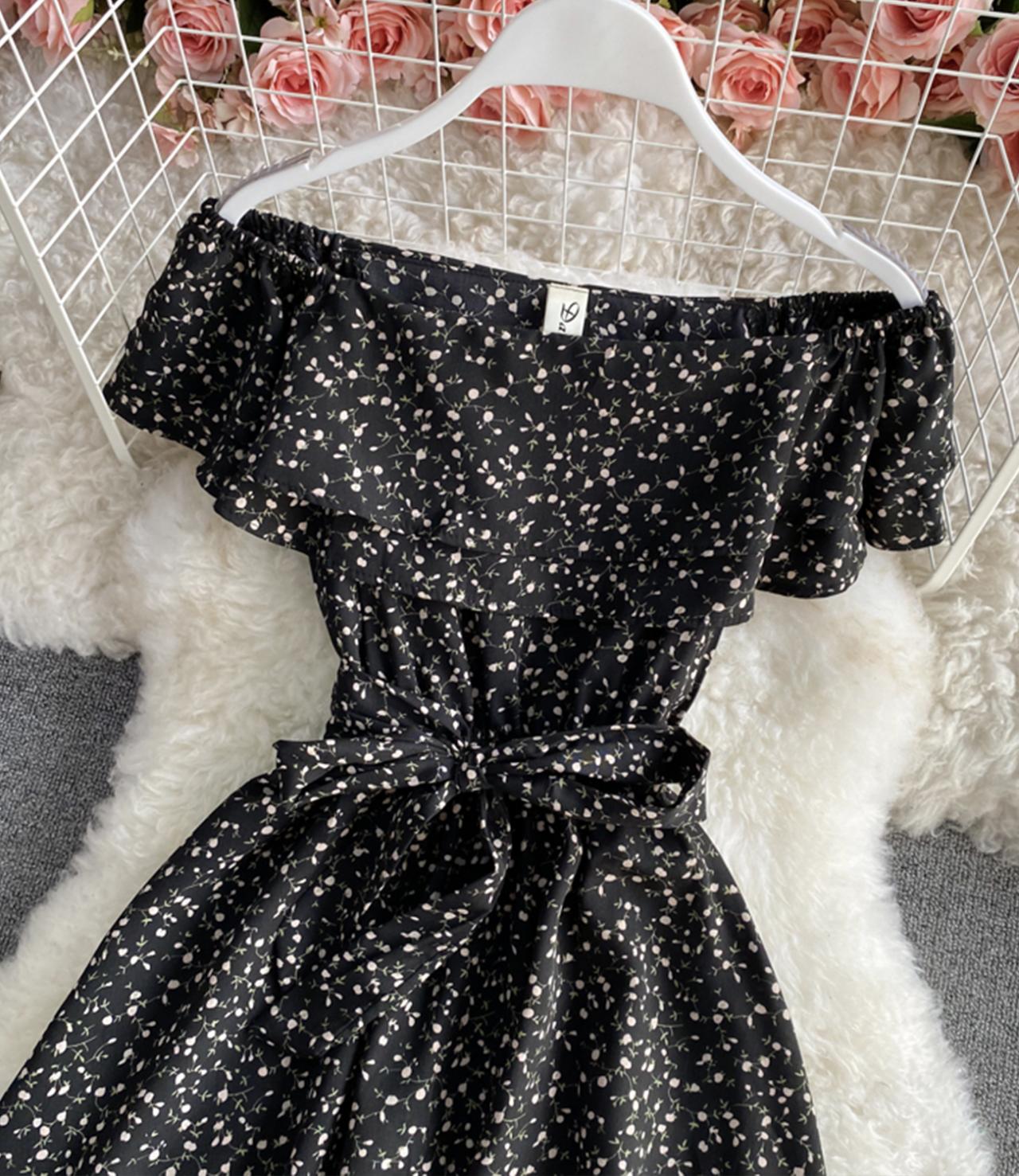 Süßes A-Linie Blumenkleid Modekleid 789