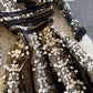 Schwarzes Spitzenkleid mit V-Ausschnitt A-Linie Partykleid 827