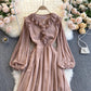 Cute chiffon A line dress long sleeve dress  786