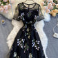 Black A line lace dress fashion dress  821