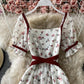 Süßes Blumenkleid in A-Linie, kurzes Kleid 807