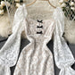 Cute lace long sleeve dress  769