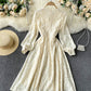 Champagne v neck lace dress fashion dress  847