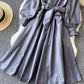 Elegant A line long sleeve dress  831
