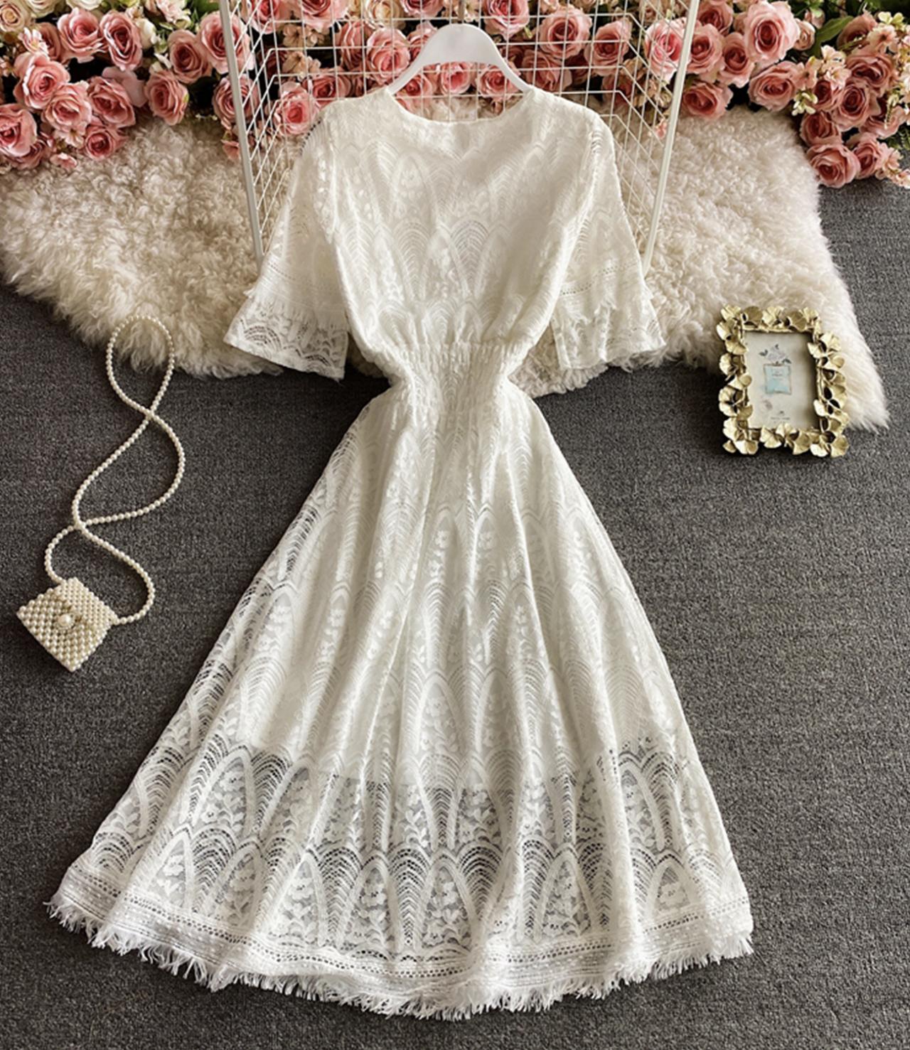 Cute A line lace dress fashion dress  838