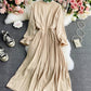 A line chiffon dress long sleeve dress  846