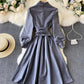 Elegant A line long sleeve dress  831
