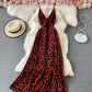 Stylish v neck floral dress  763