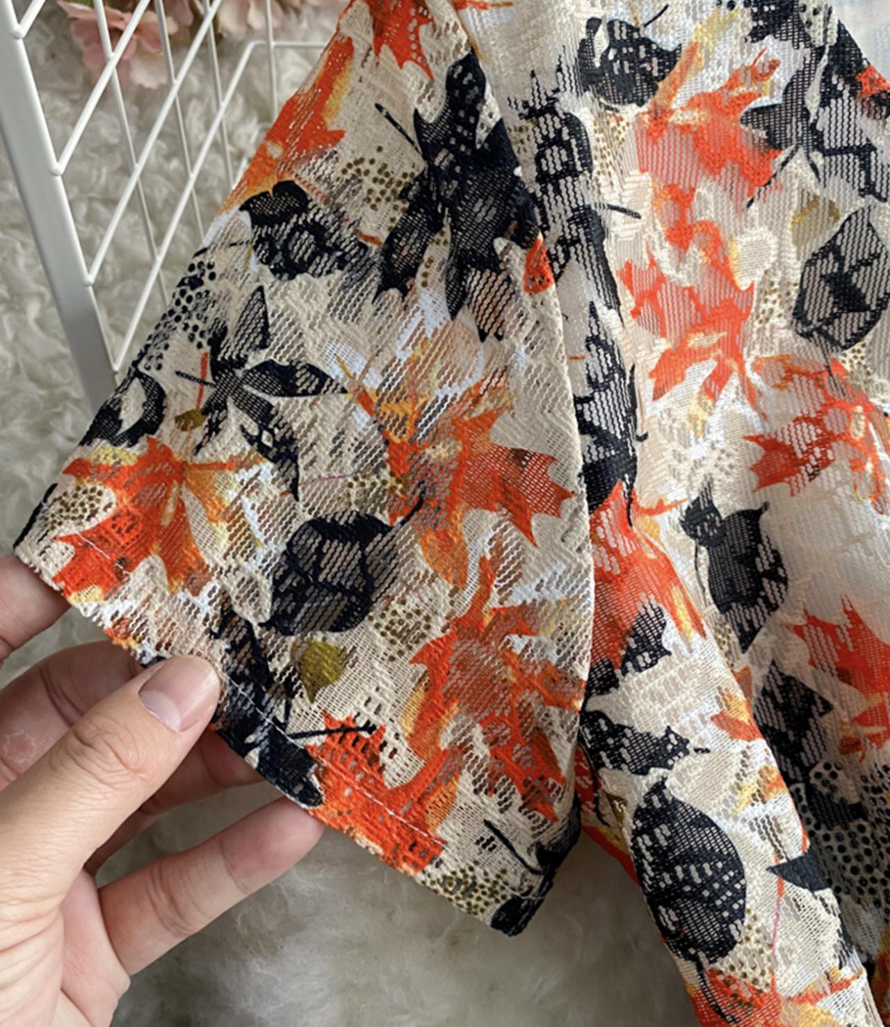 Cute A line floral dress lace dress  794
