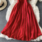 Cute chiffon lace dress A line dress  816