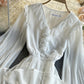 Cute chiffon A line dress long sleeve dress  786