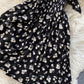 Black A line floral dress with bow  784