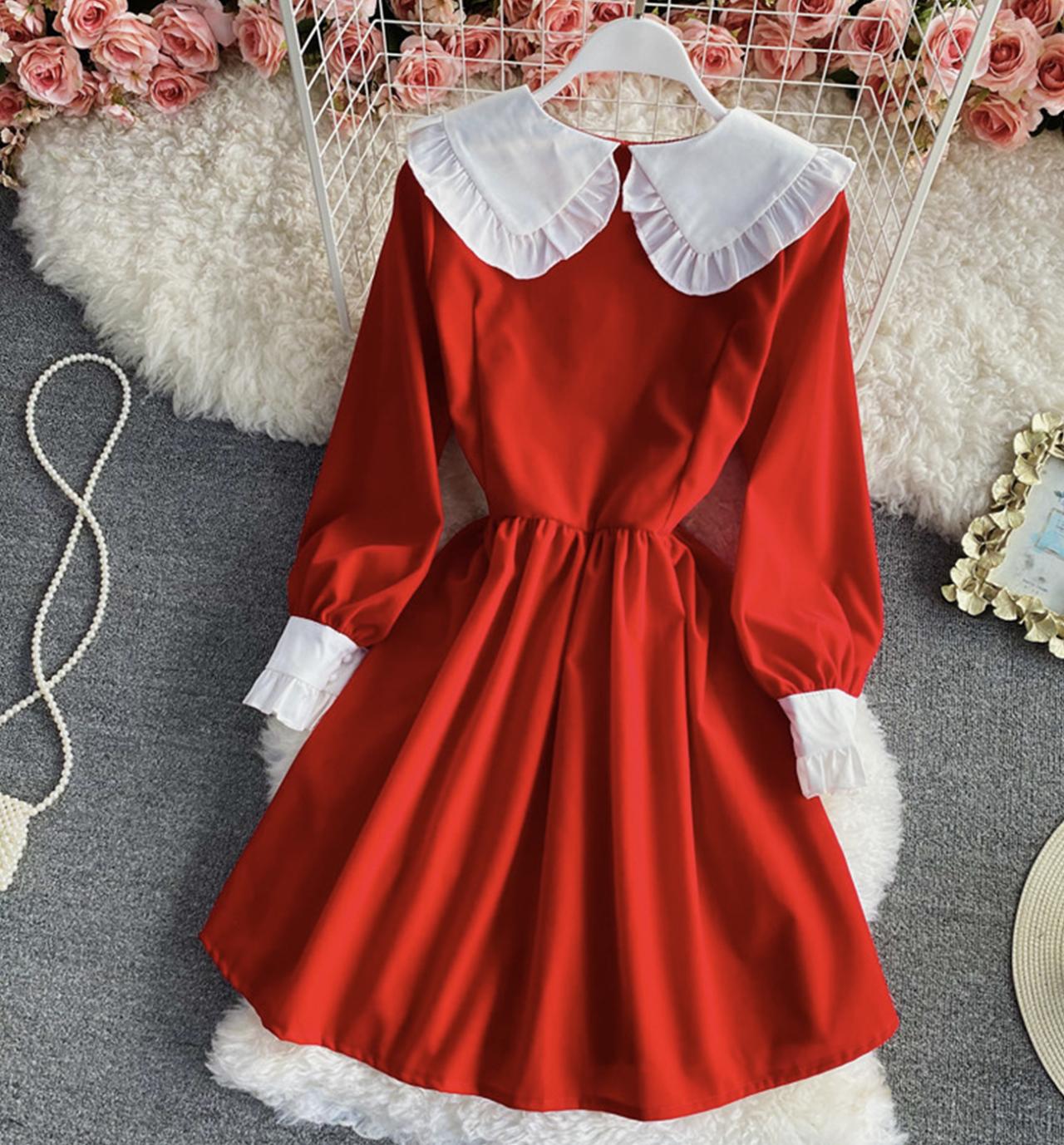 Cute A line long sleeve dress fashion dress  810